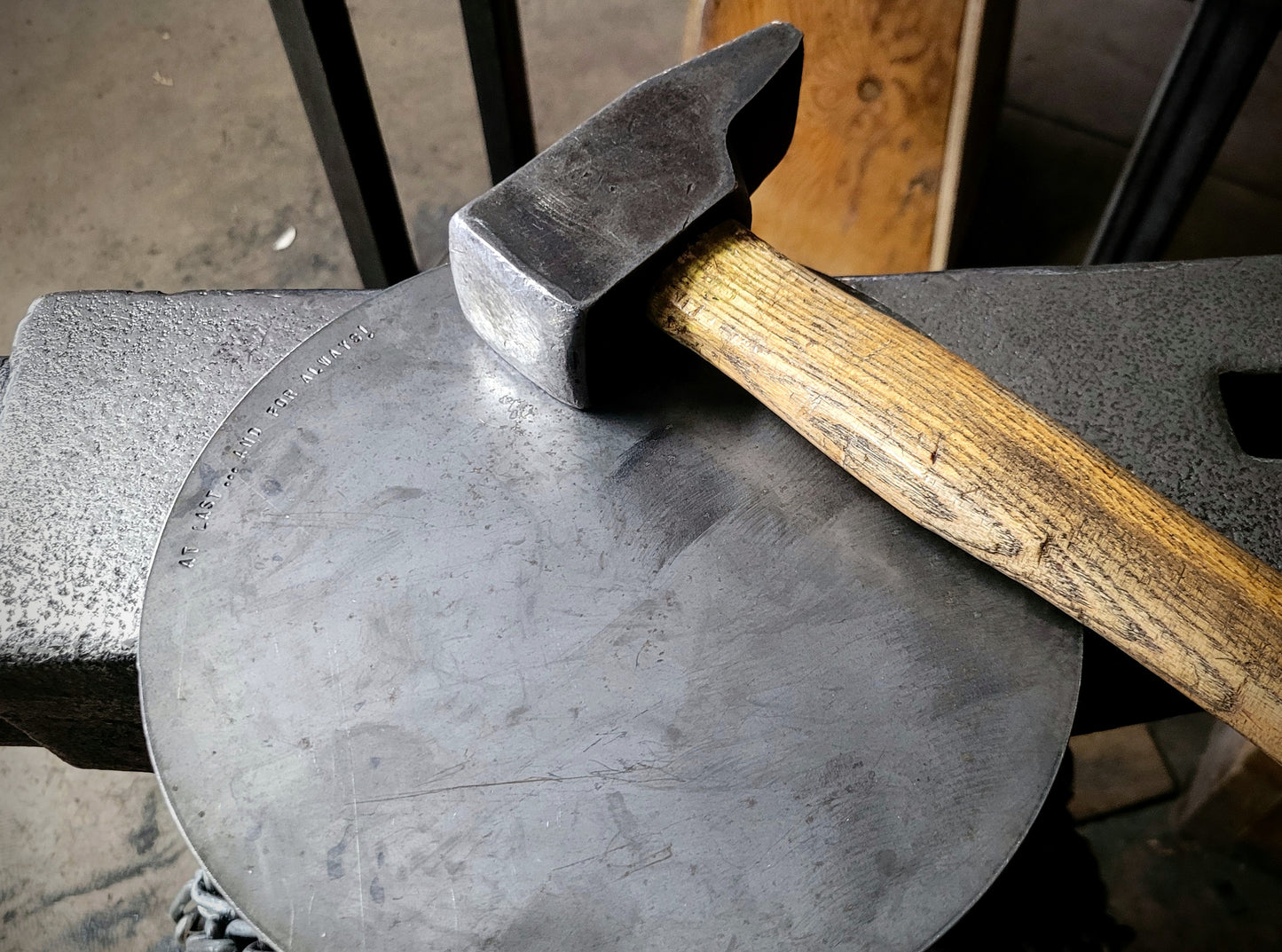 Shallow Hammered Iron Bowl