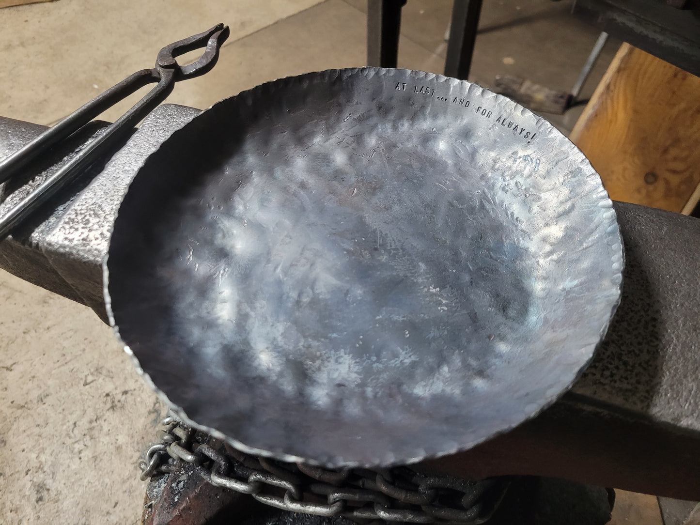 Shallow Hammered Iron Bowl