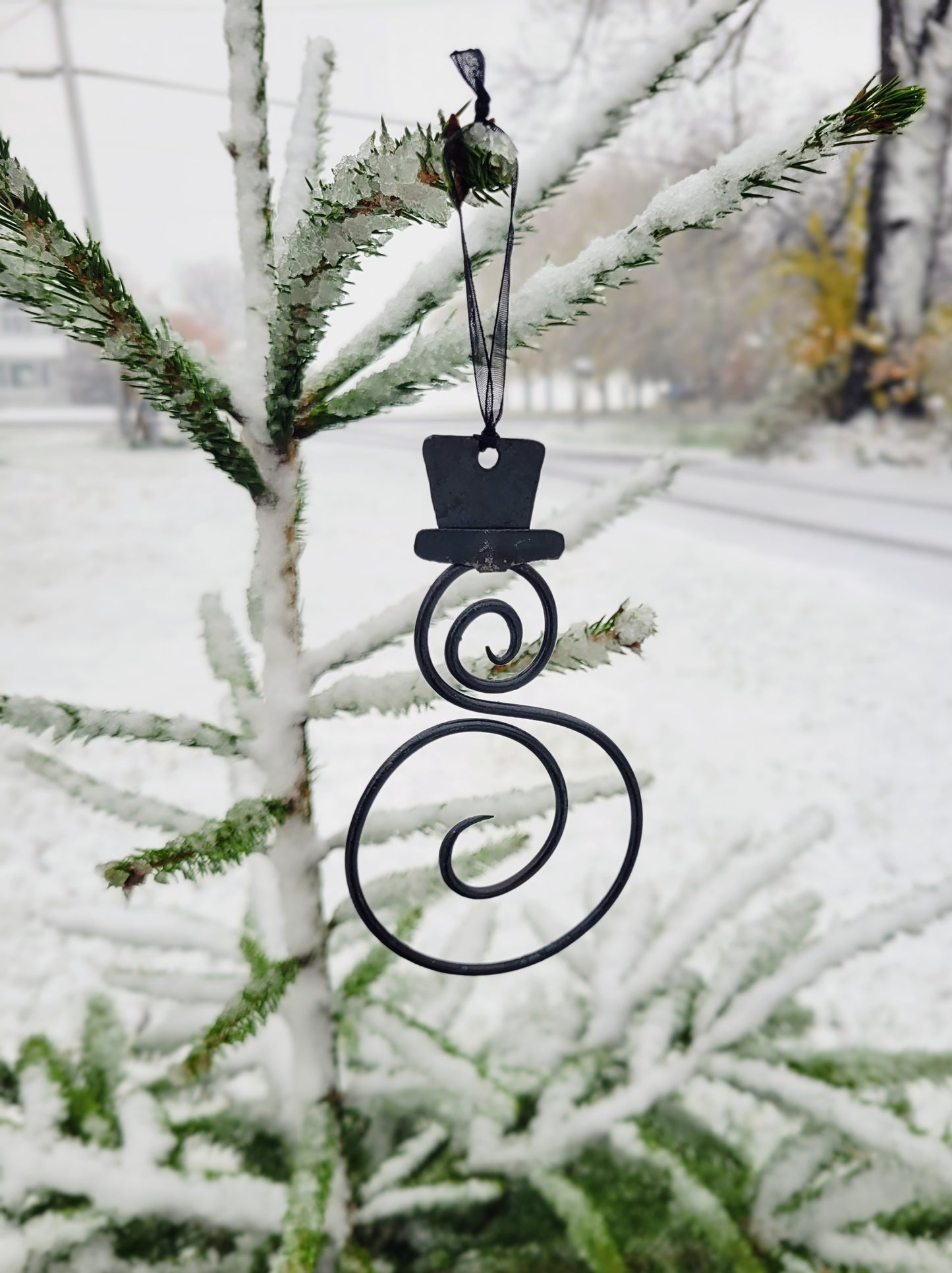 Metal Snowman Christmas Ornament