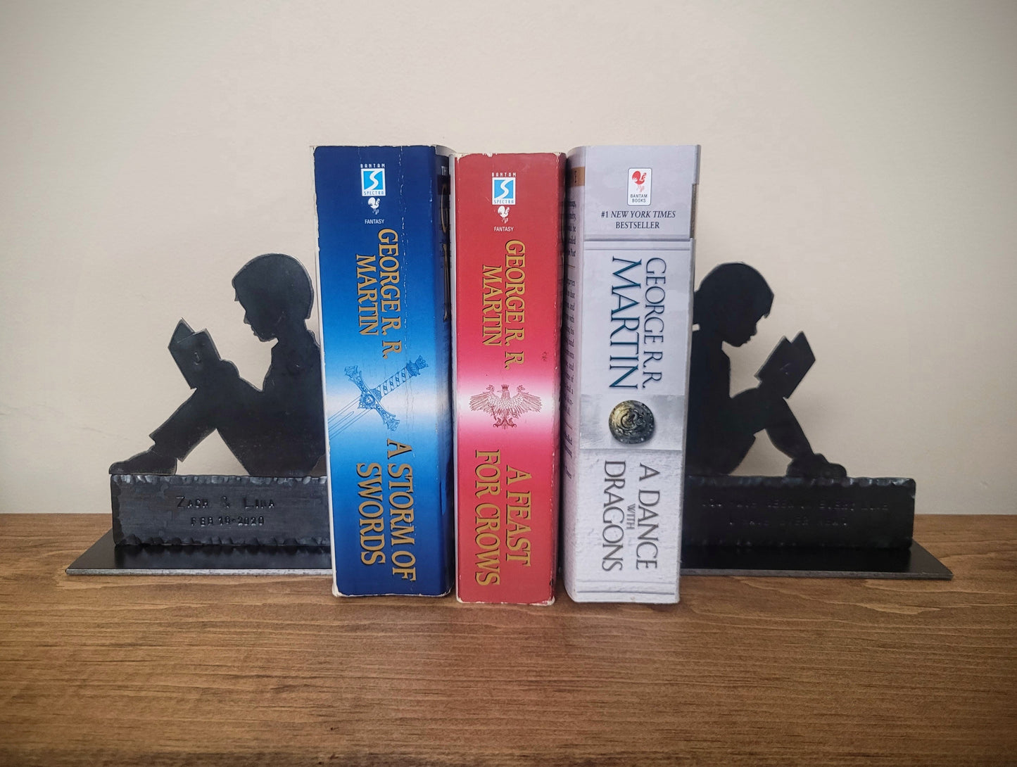 Handcrafted Silhouette Personalized Book Ends