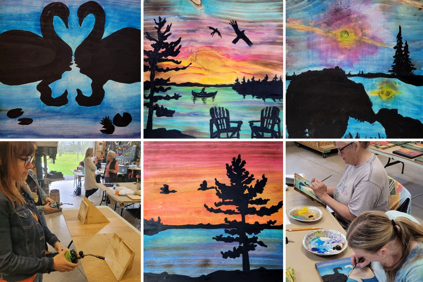 Painting Workshop - Landscape Silhouettes on Wood