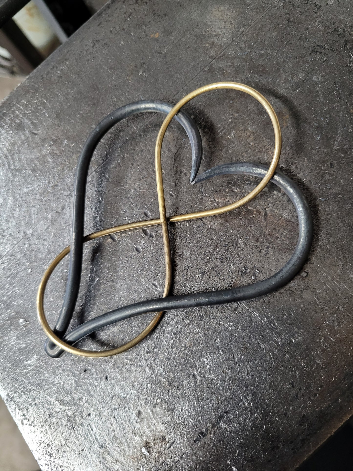 Custom Infinity Heart Sculpture with Bronze accent