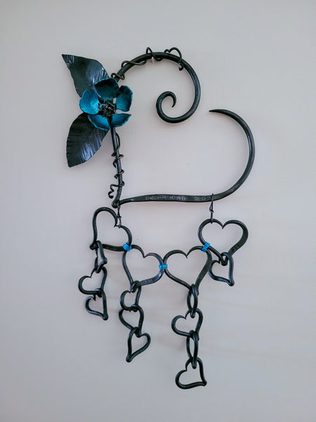 Cascade of Love - Forged Iron Sculpture