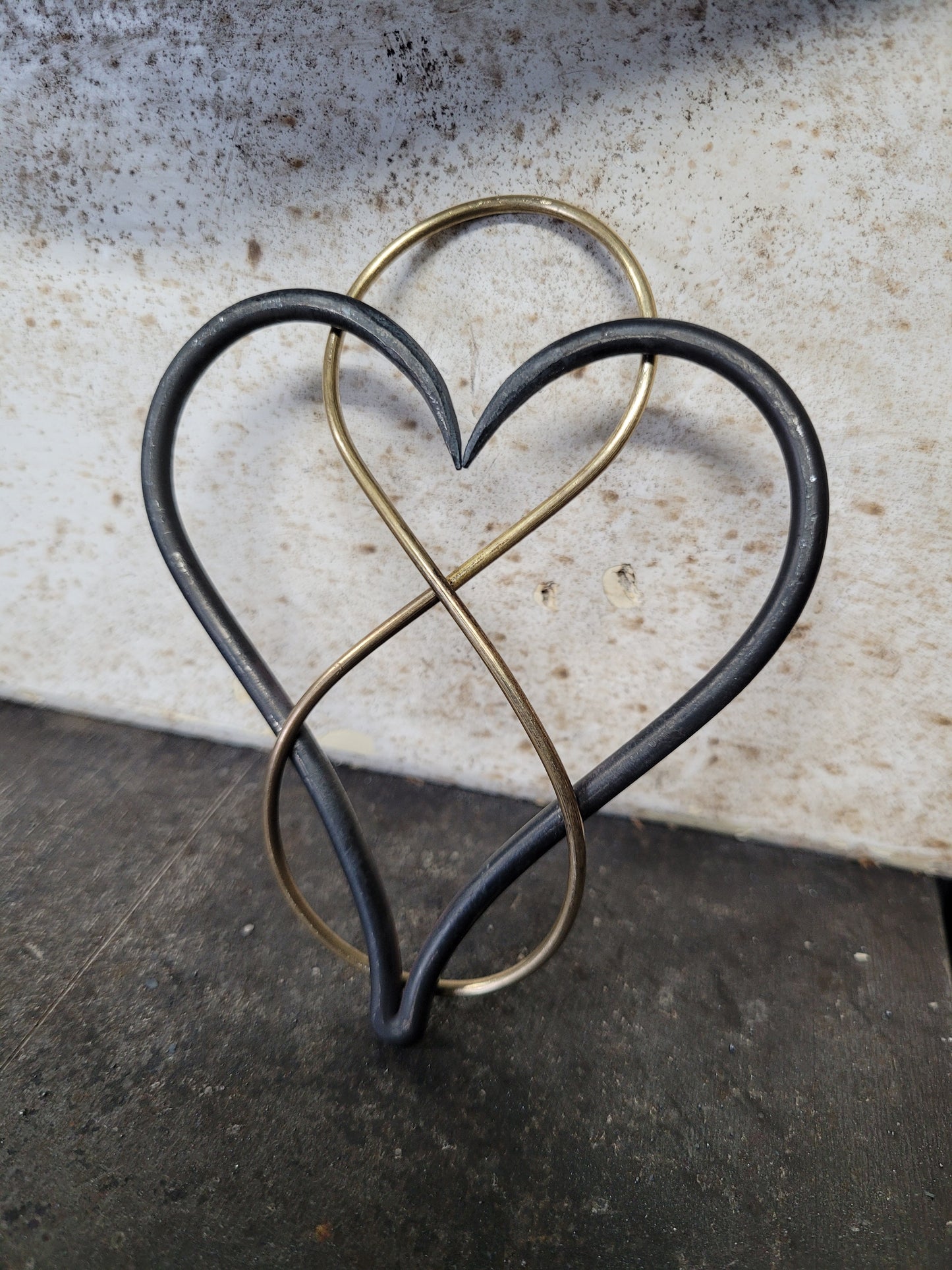 Custom Infinity Heart Sculpture with Bronze accent
