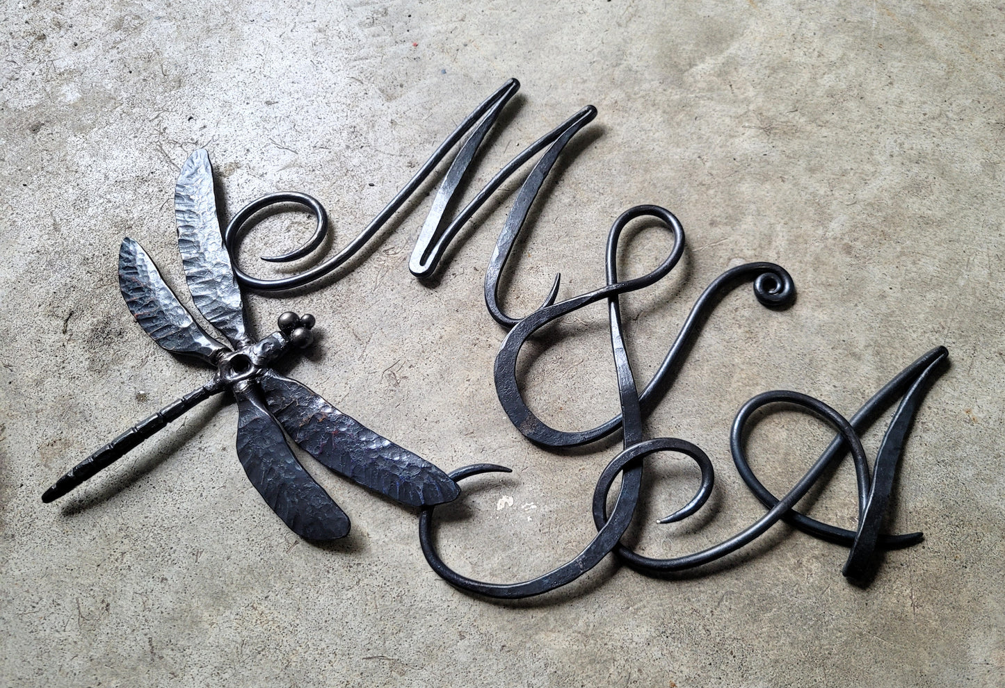 Custom Design Forged Monogram Sculpture