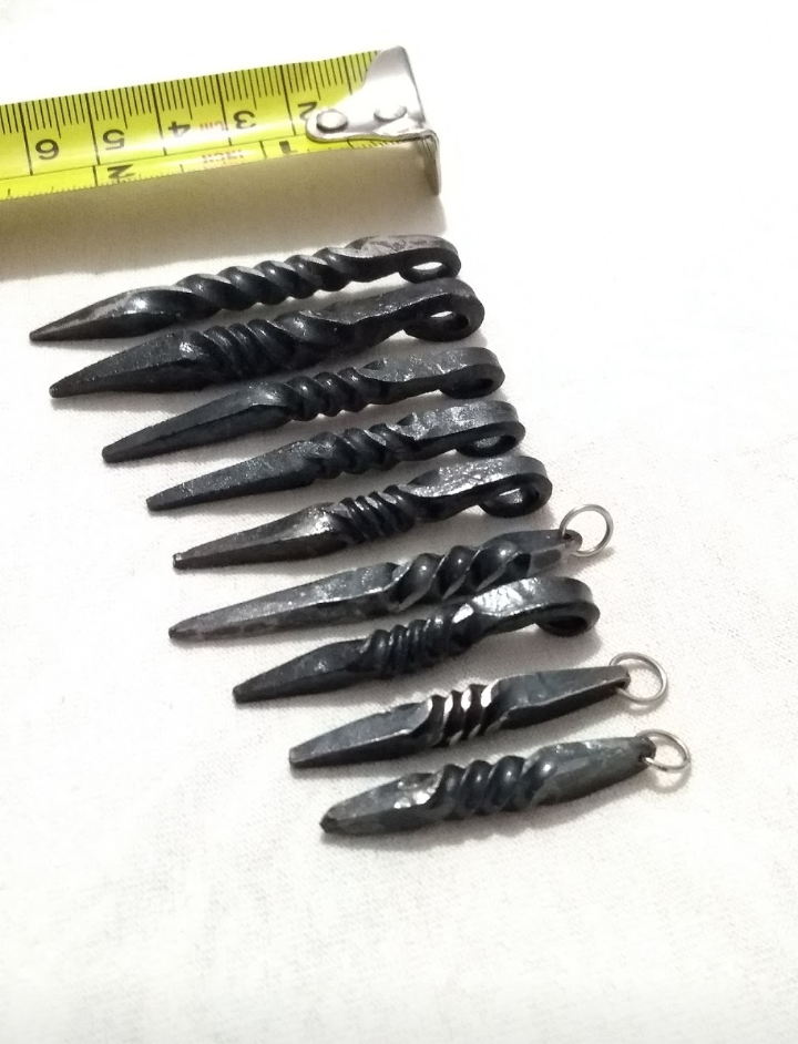 Forged Steel Twisted Necklace Pendant