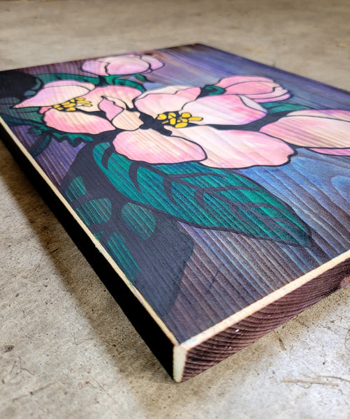 Cherry Blossoms - Stained Wood Painting