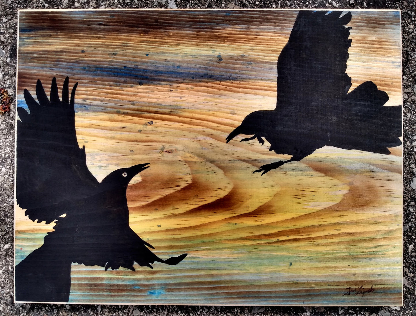 Fighting Ravens Silhouette