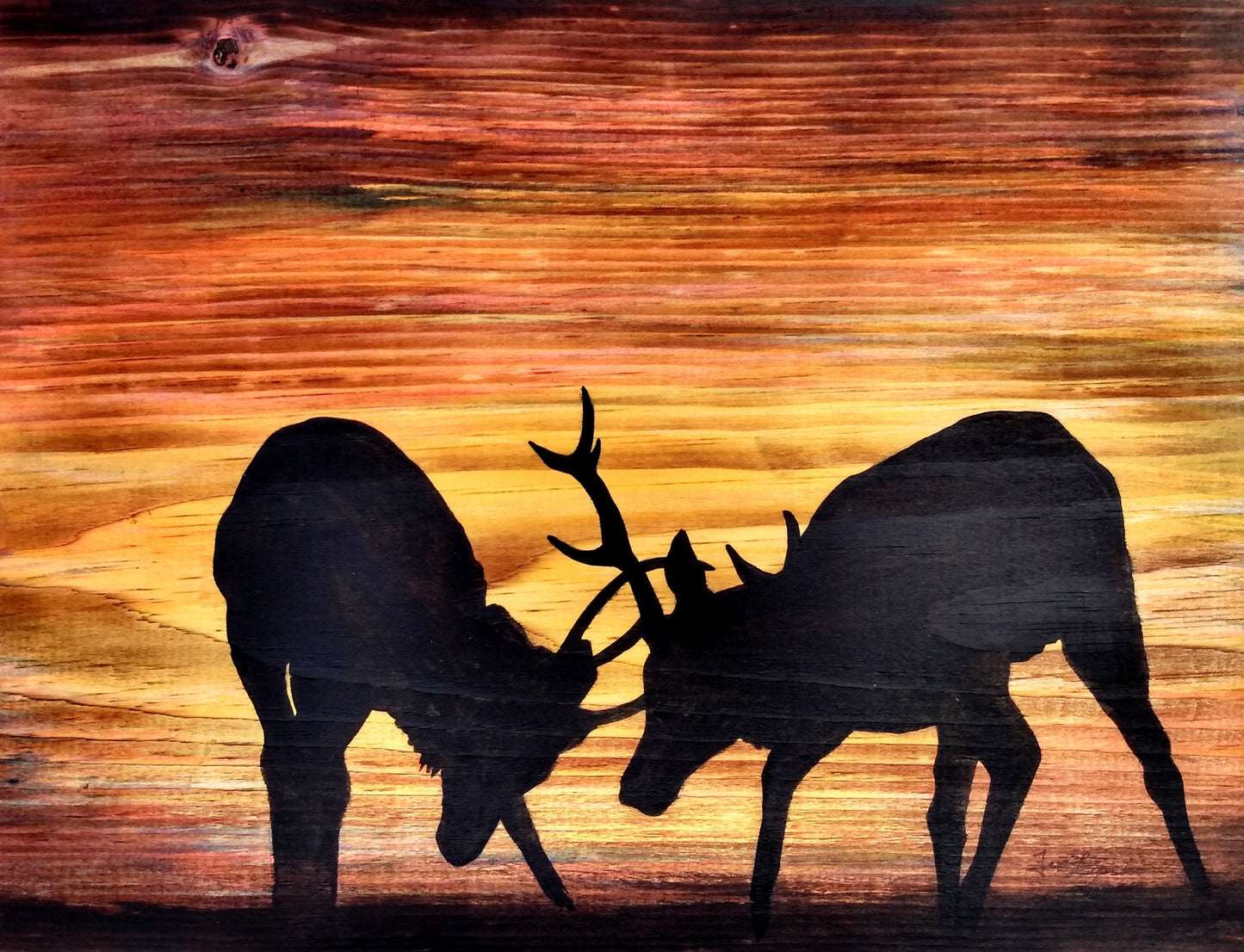 Rutting Stags Silhouette