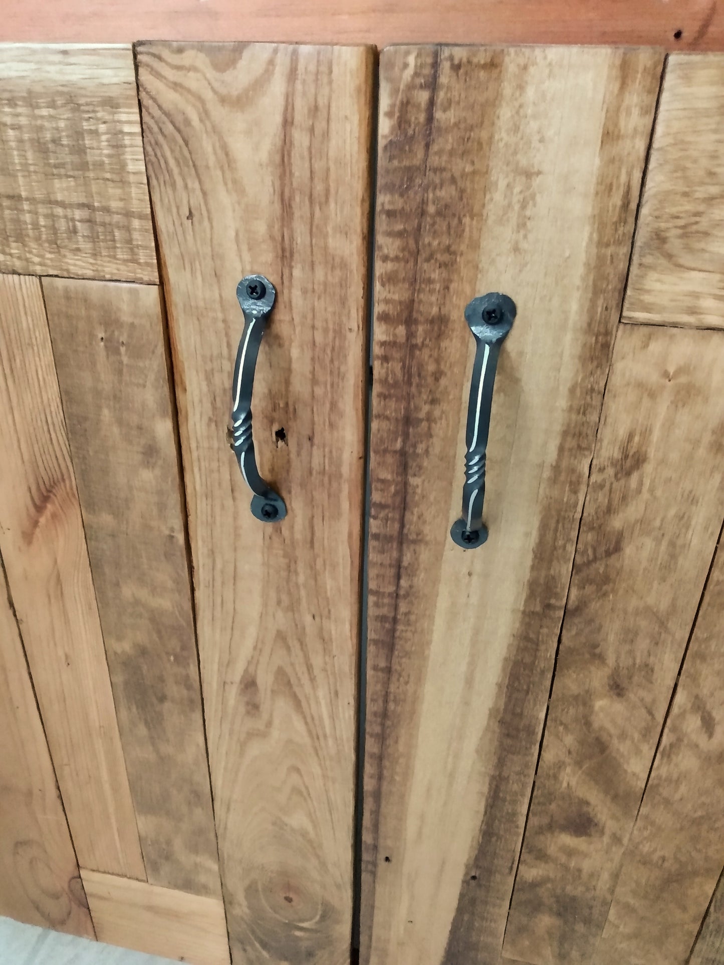 Twisted Iron Drawer Pulls - Black and Silver