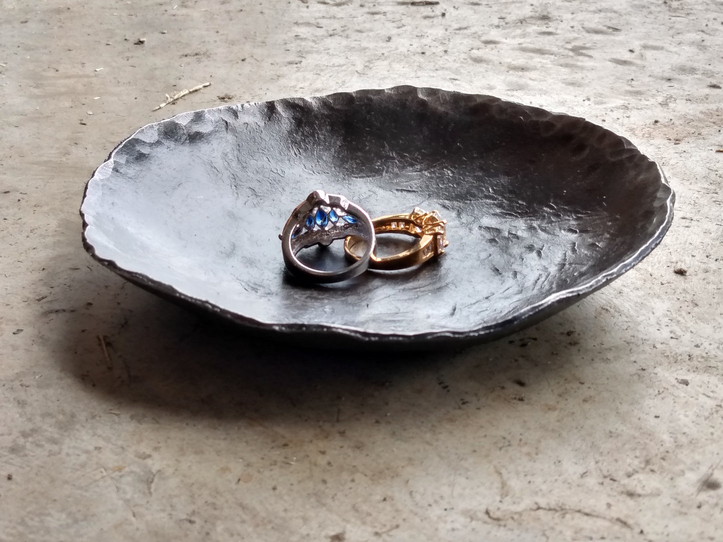 Shallow Hammered Iron Bowl