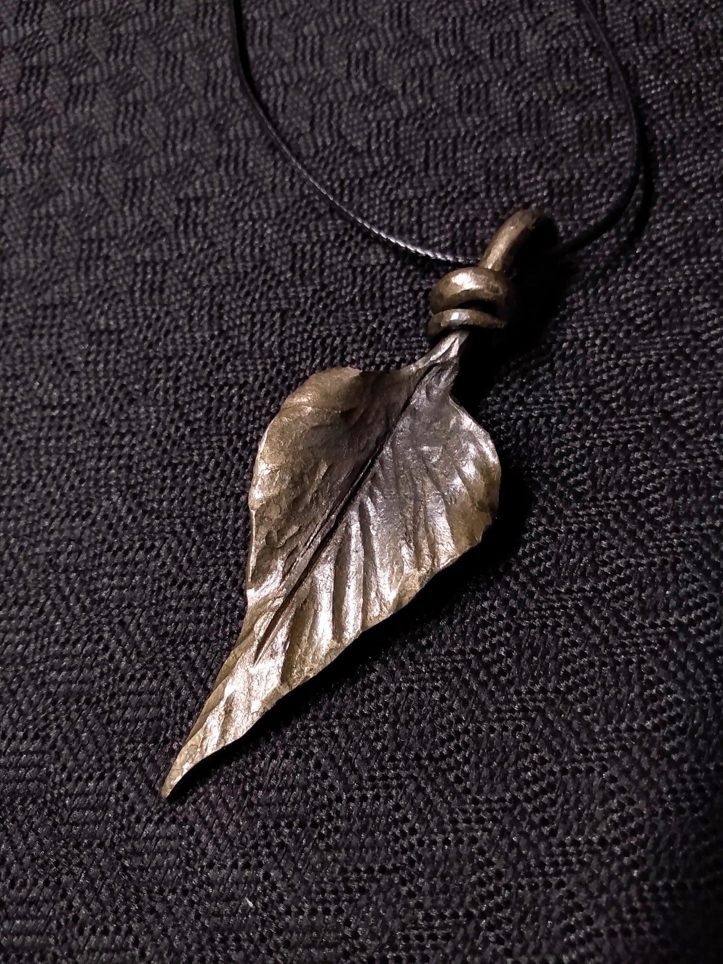 Forged Leaf Pendant