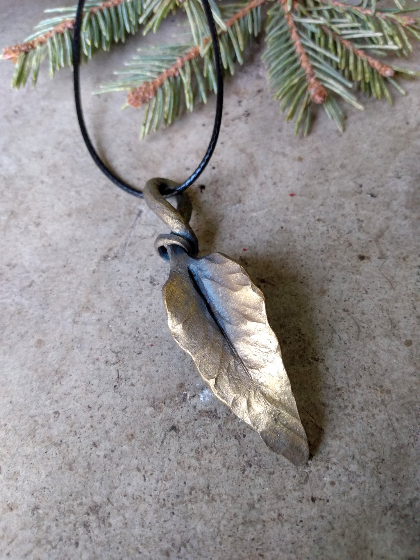 Forged Leaf Pendant