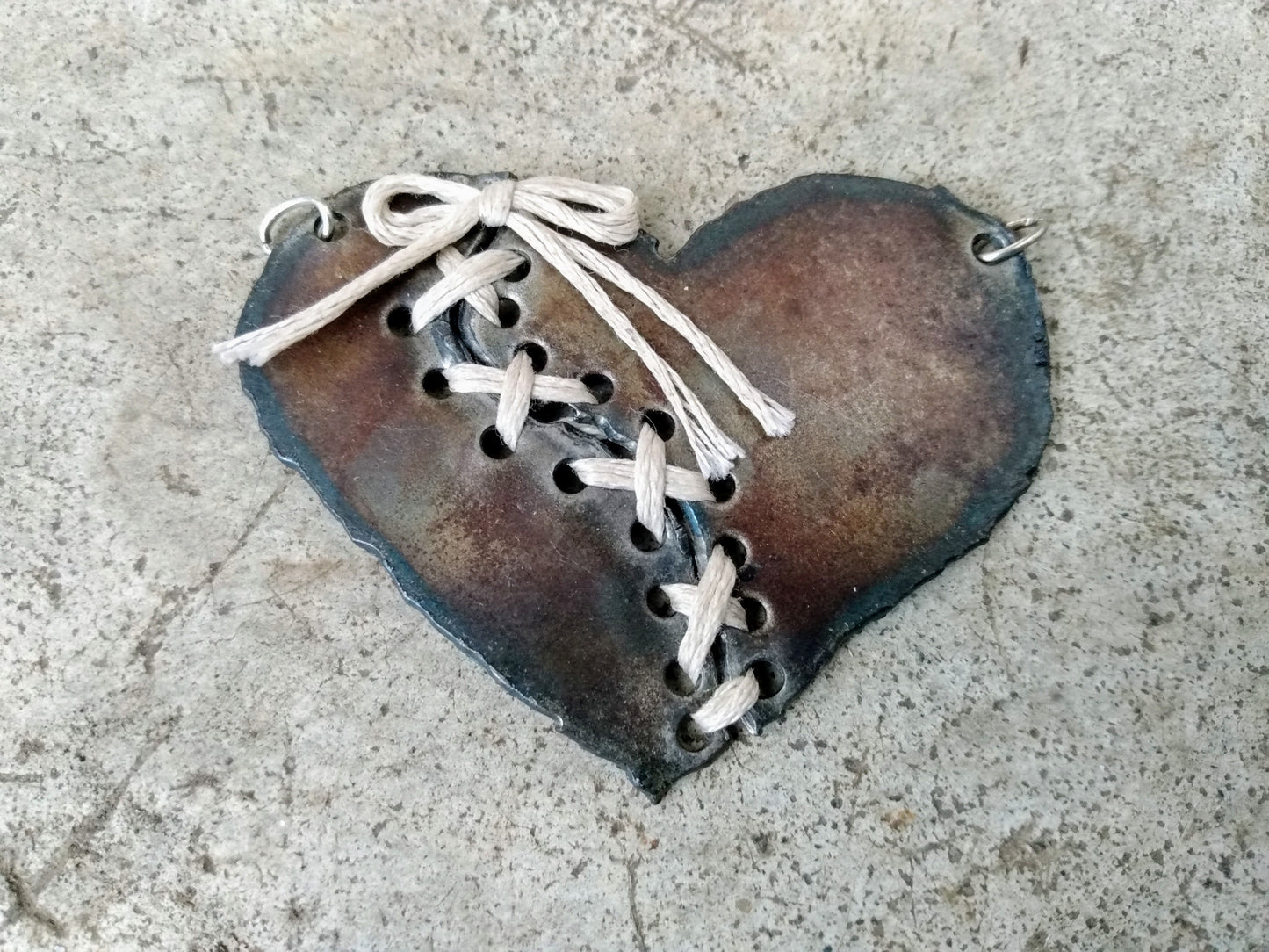 Rustic Broken Heart Necklace