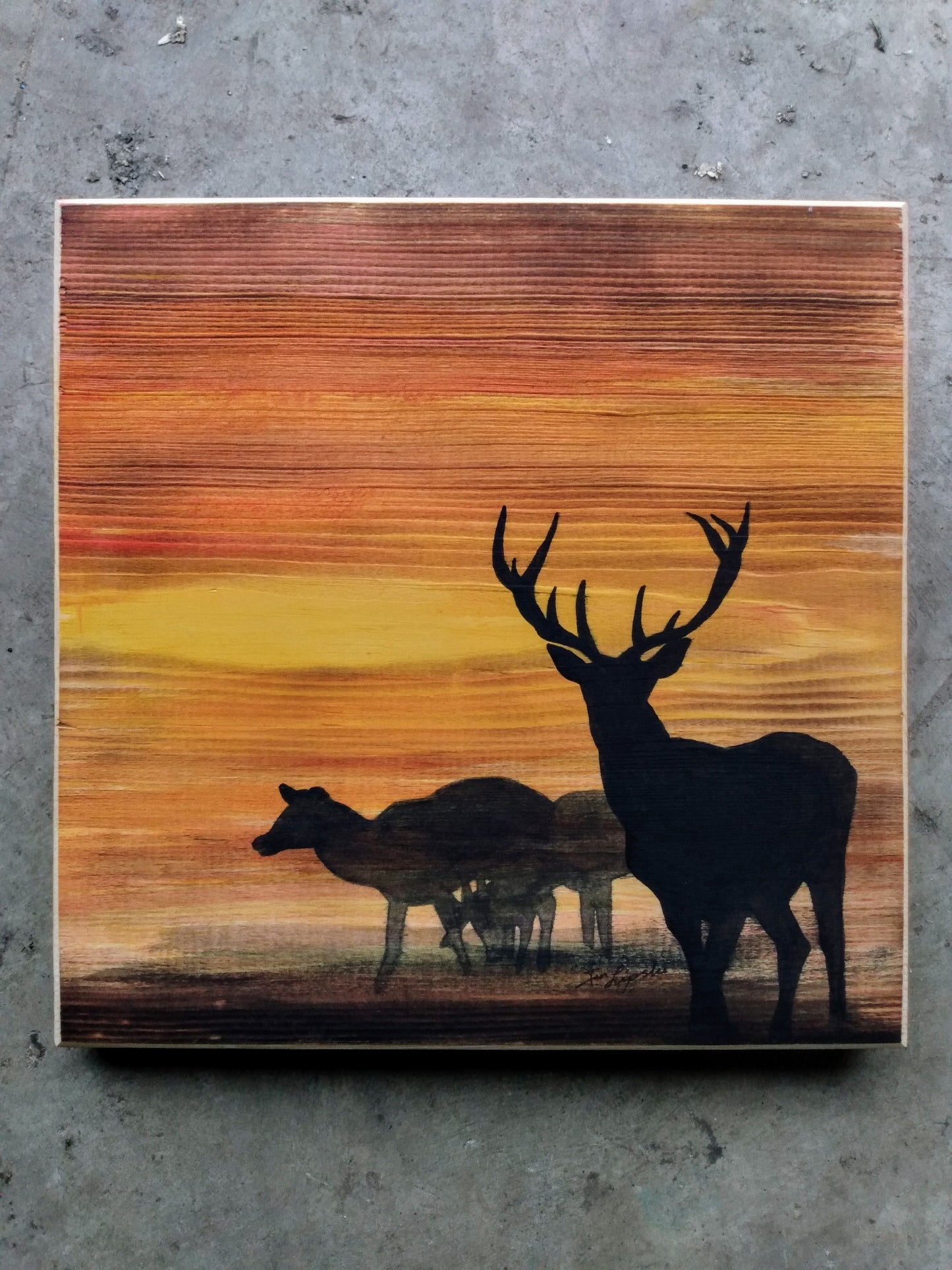 Grazing Deer Silhouette