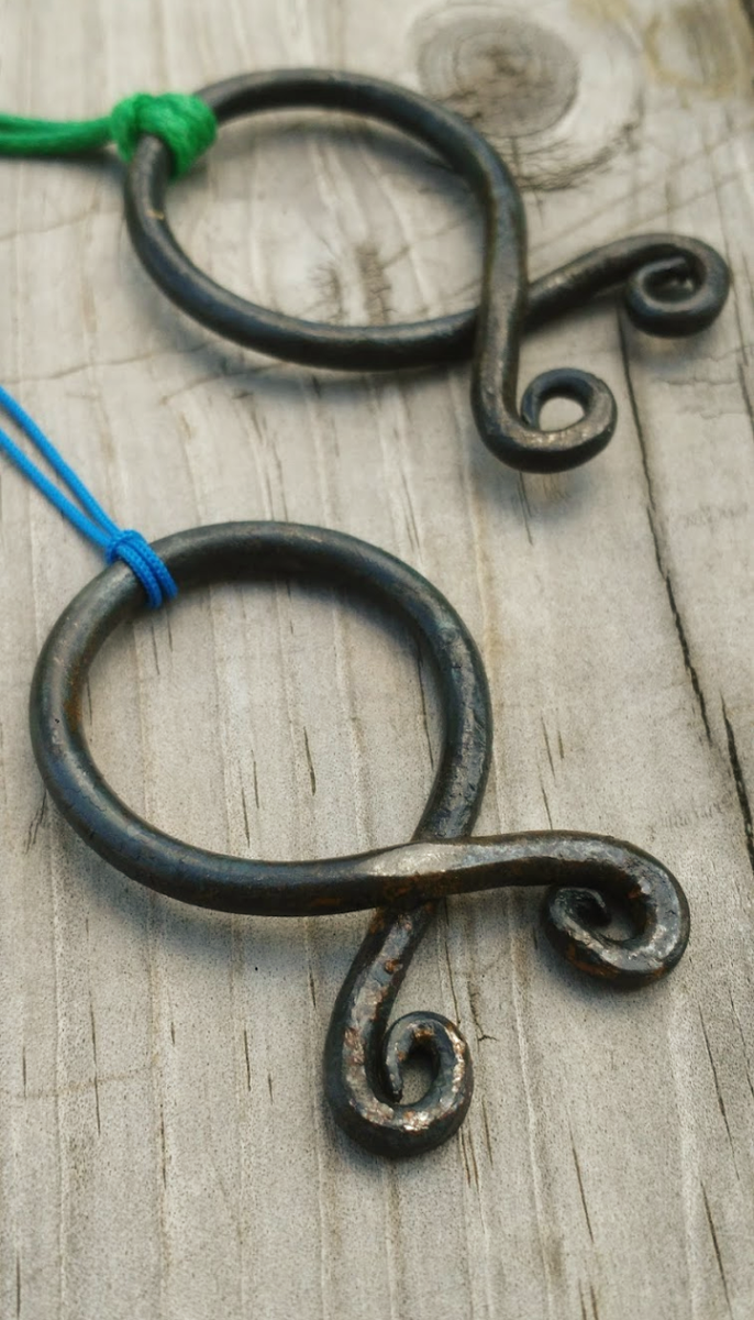 Small Iron Troll Cross Pendant, Twisted