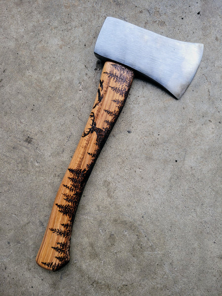 Wilderness Theme Custom Carved Axe