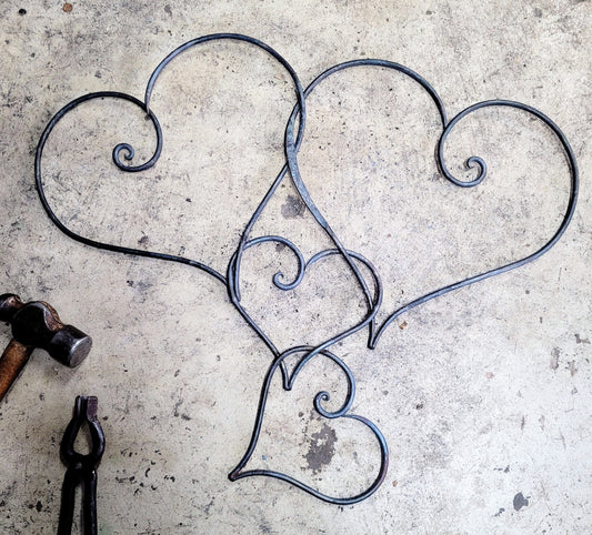 XL Custom Linked Hearts Wall Sculpture