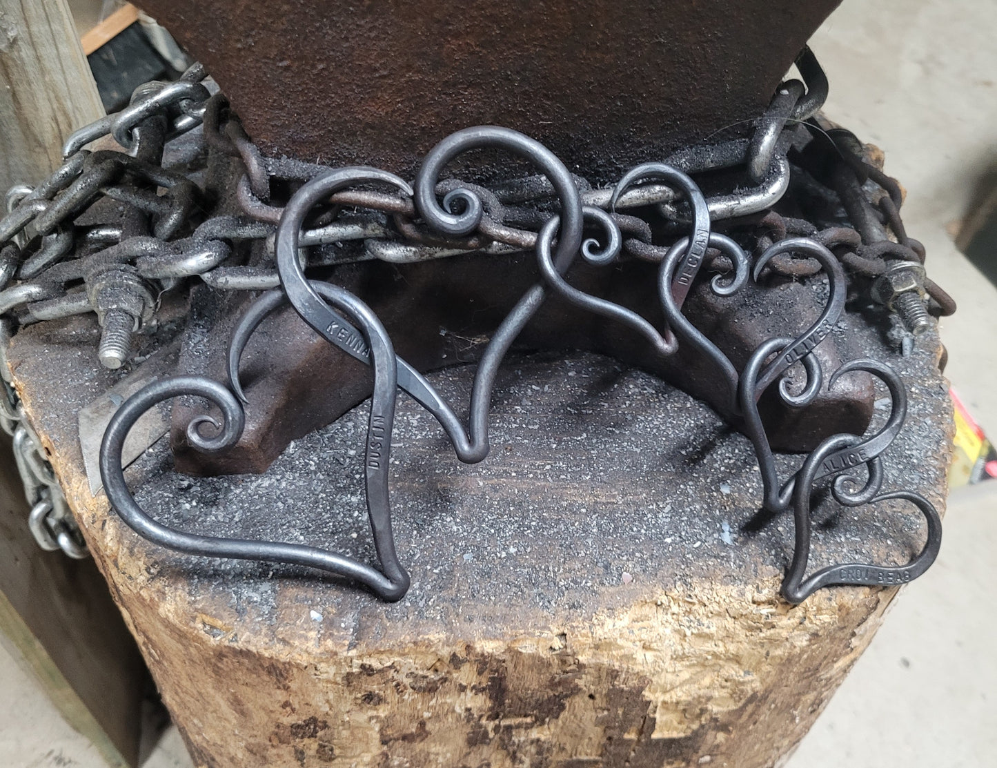 Welded Set of Linked Hearts