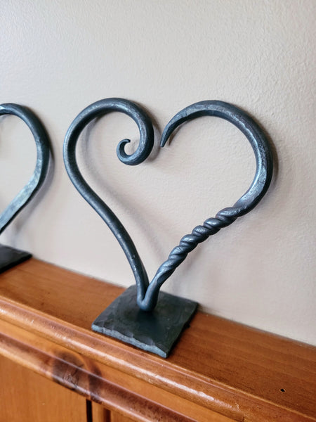 Twisted Steel Heart Sculpture