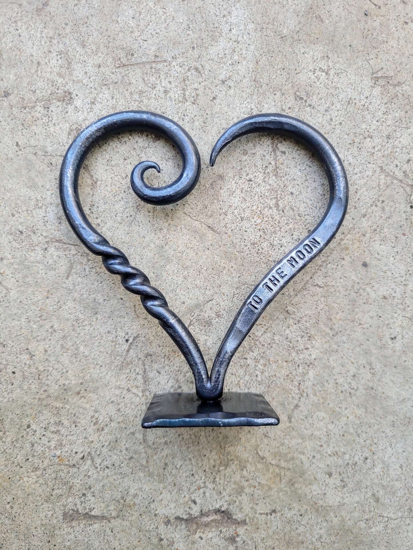 Twisted Steel Heart Sculpture