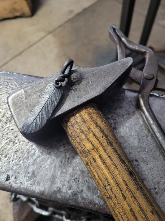 Hand-Forged Feather Pendant