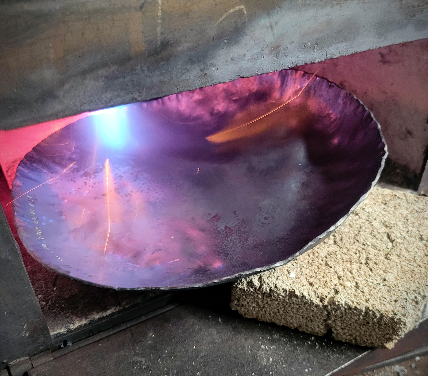 Shallow Hammered Iron Bowl