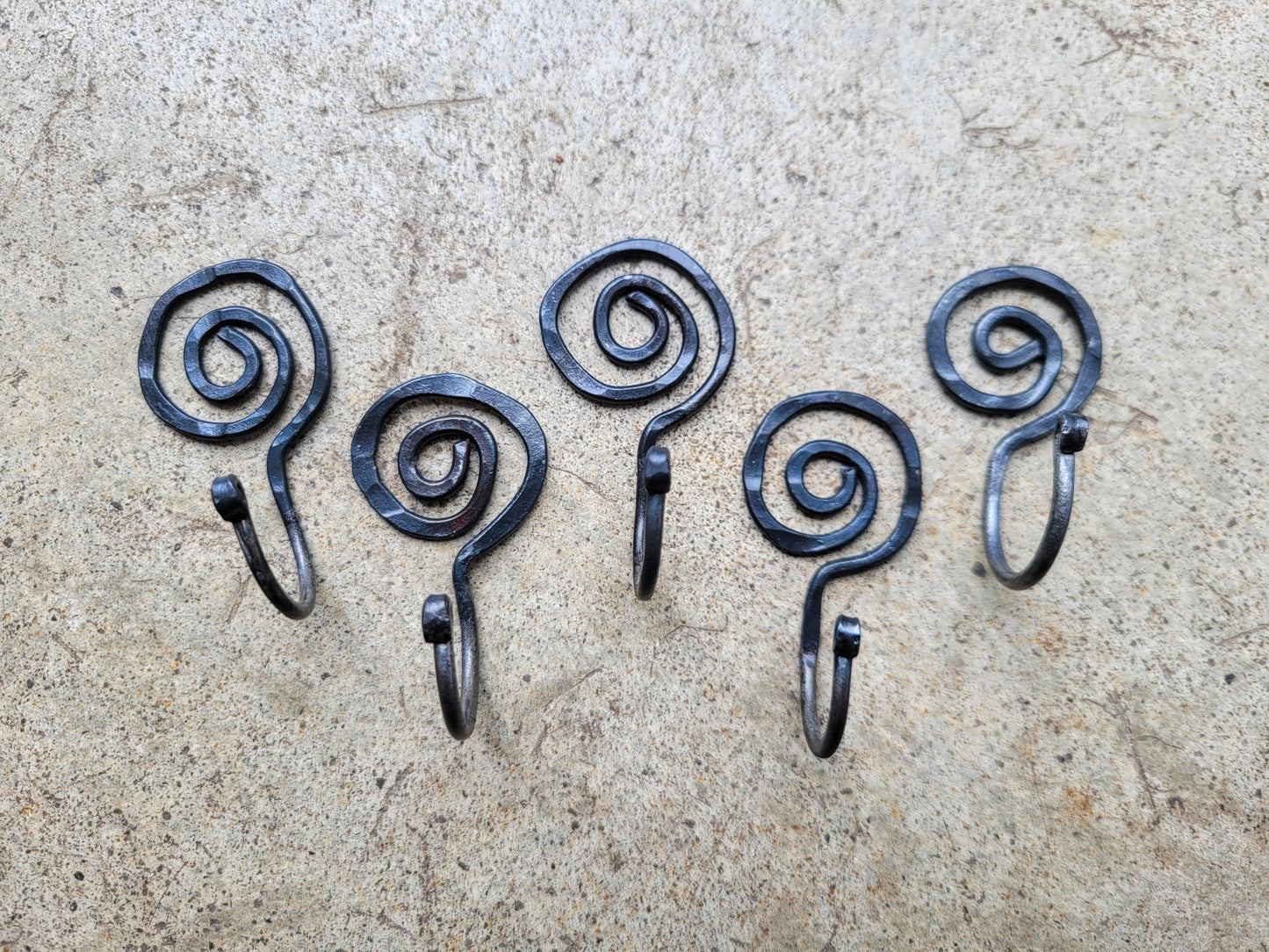 Small Spiral Key Hooks (Set of 5)