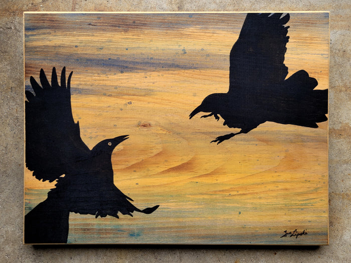 Fighting Ravens Silhouette