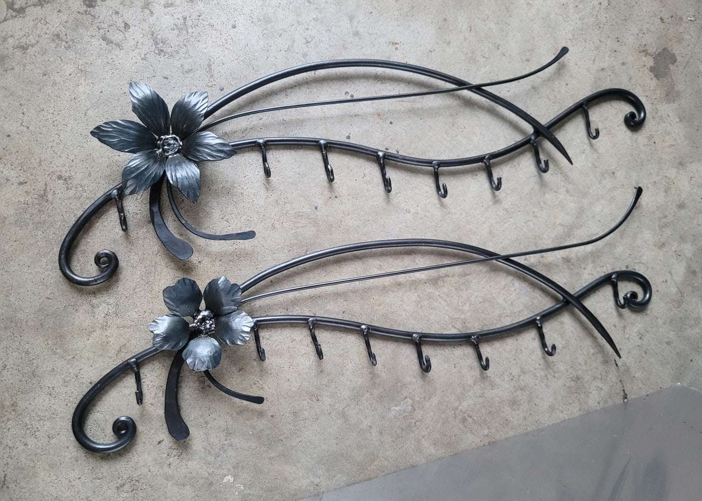 Hand Forged Floral Hook Board