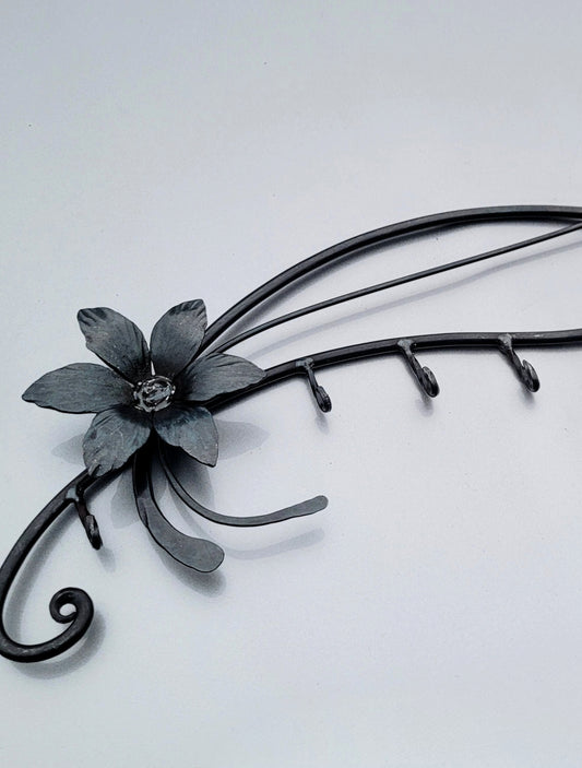 Hand Forged Floral Hook Board