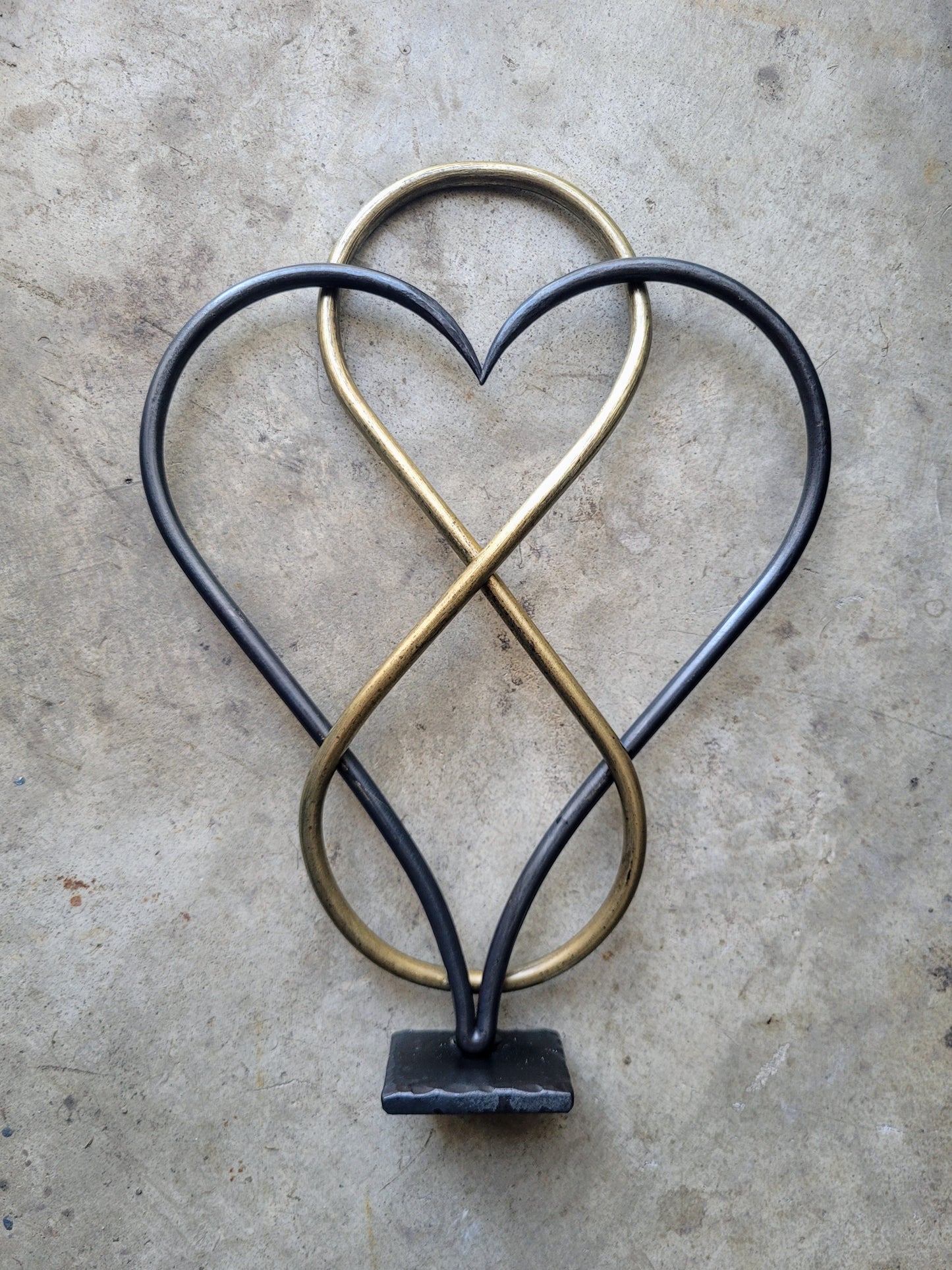 Custom Brass Infinity Heart Sculpture