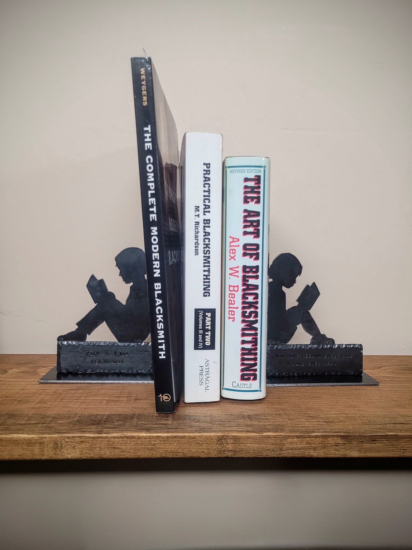 Handcrafted Silhouette Personalized Book Ends