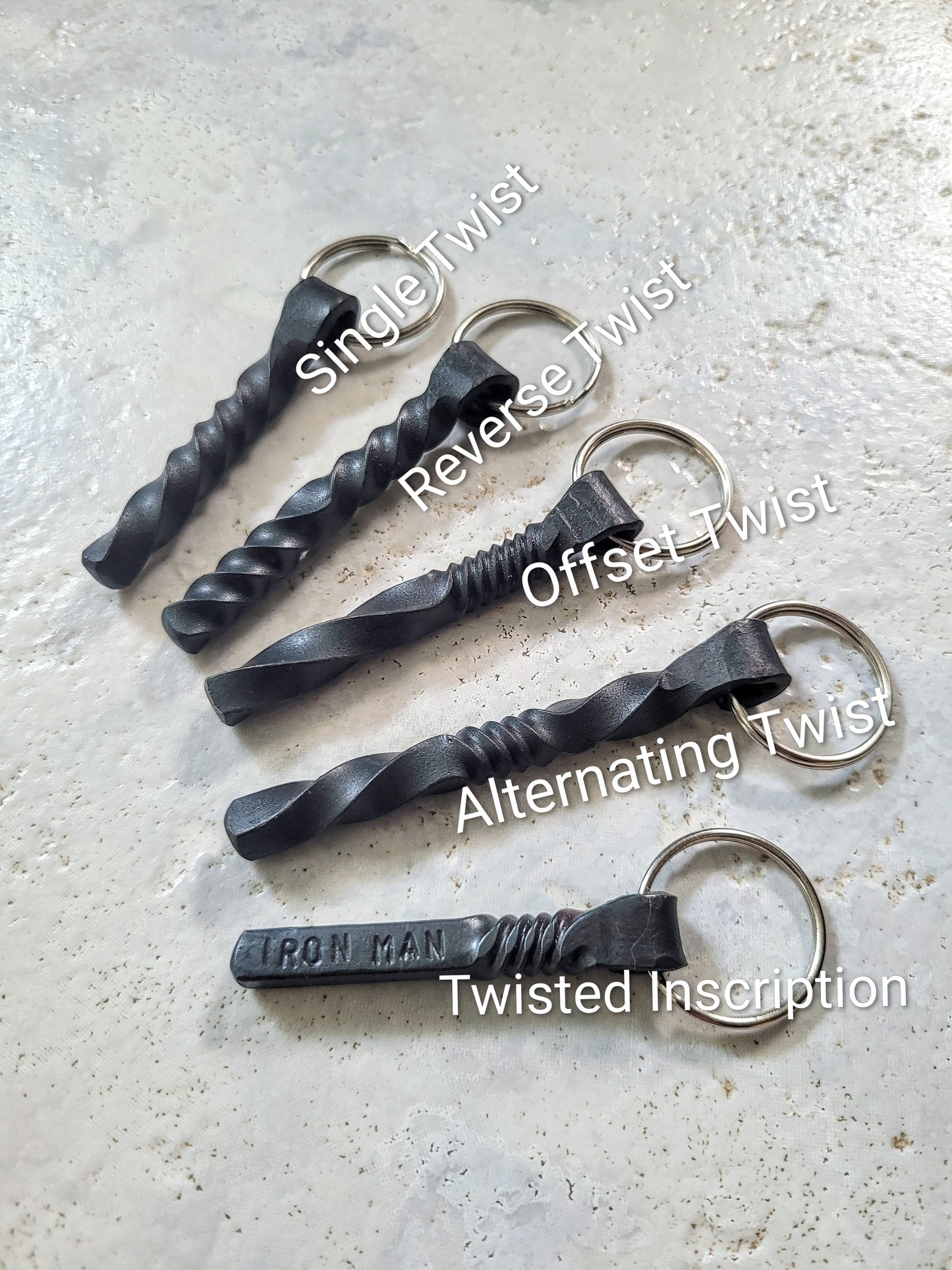 Forge Twisted Iron Keychain