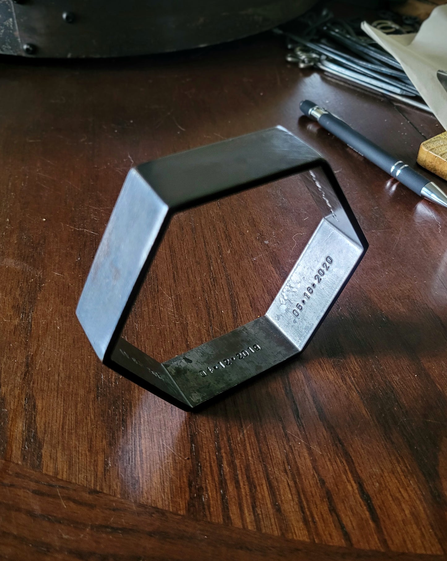 Custom Anniversary Hexagon Sculpture
