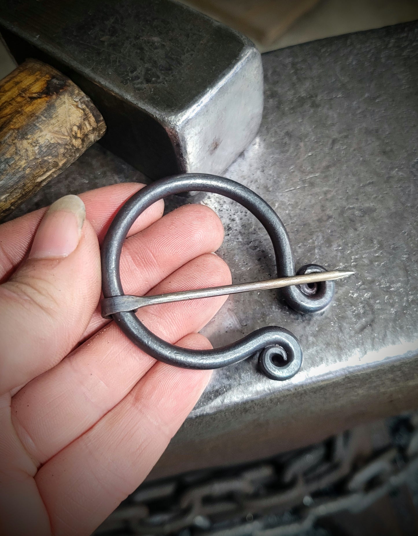 Forged Medieval Cloak Pins