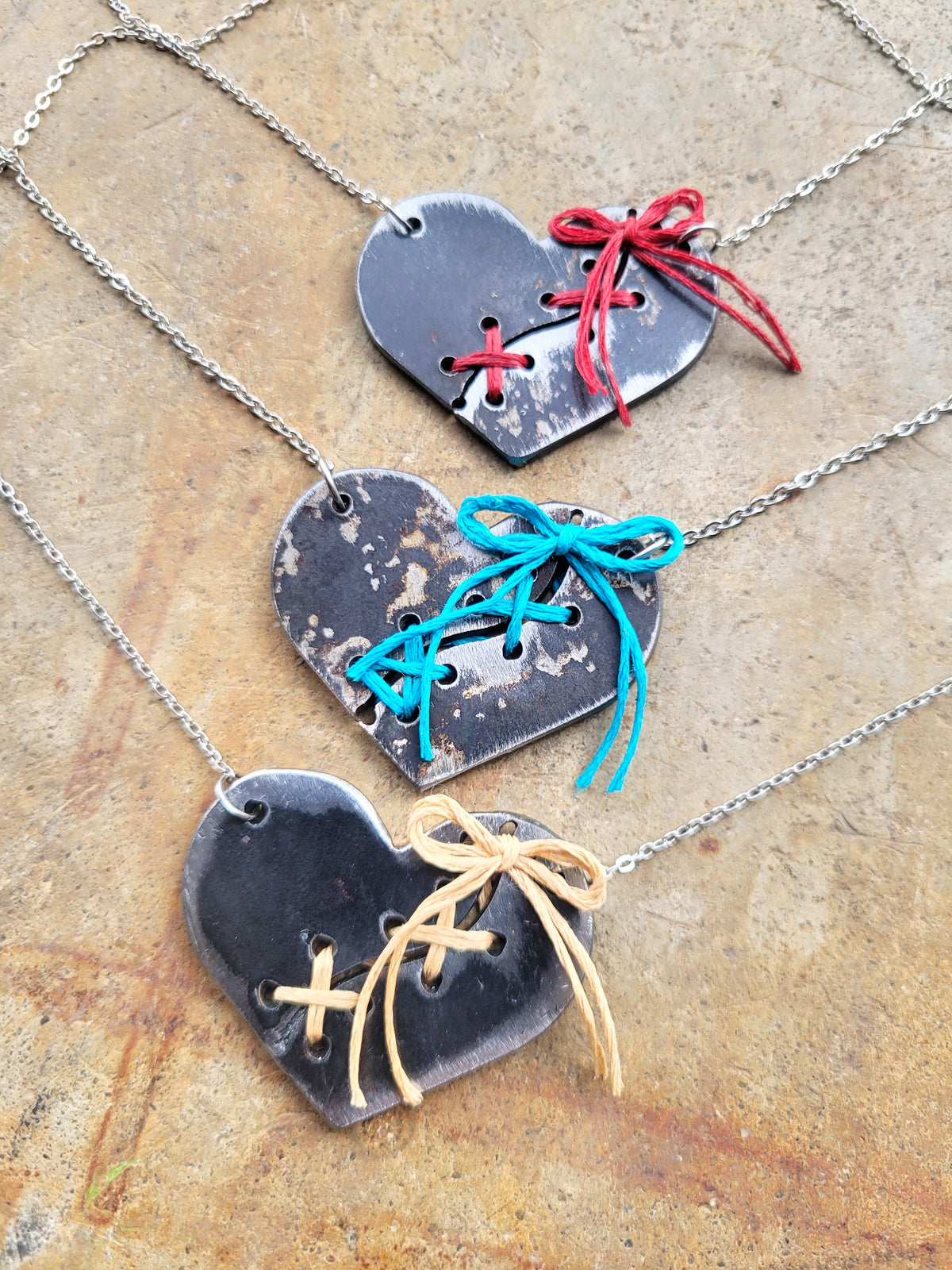 Rustic Broken Heart Necklace