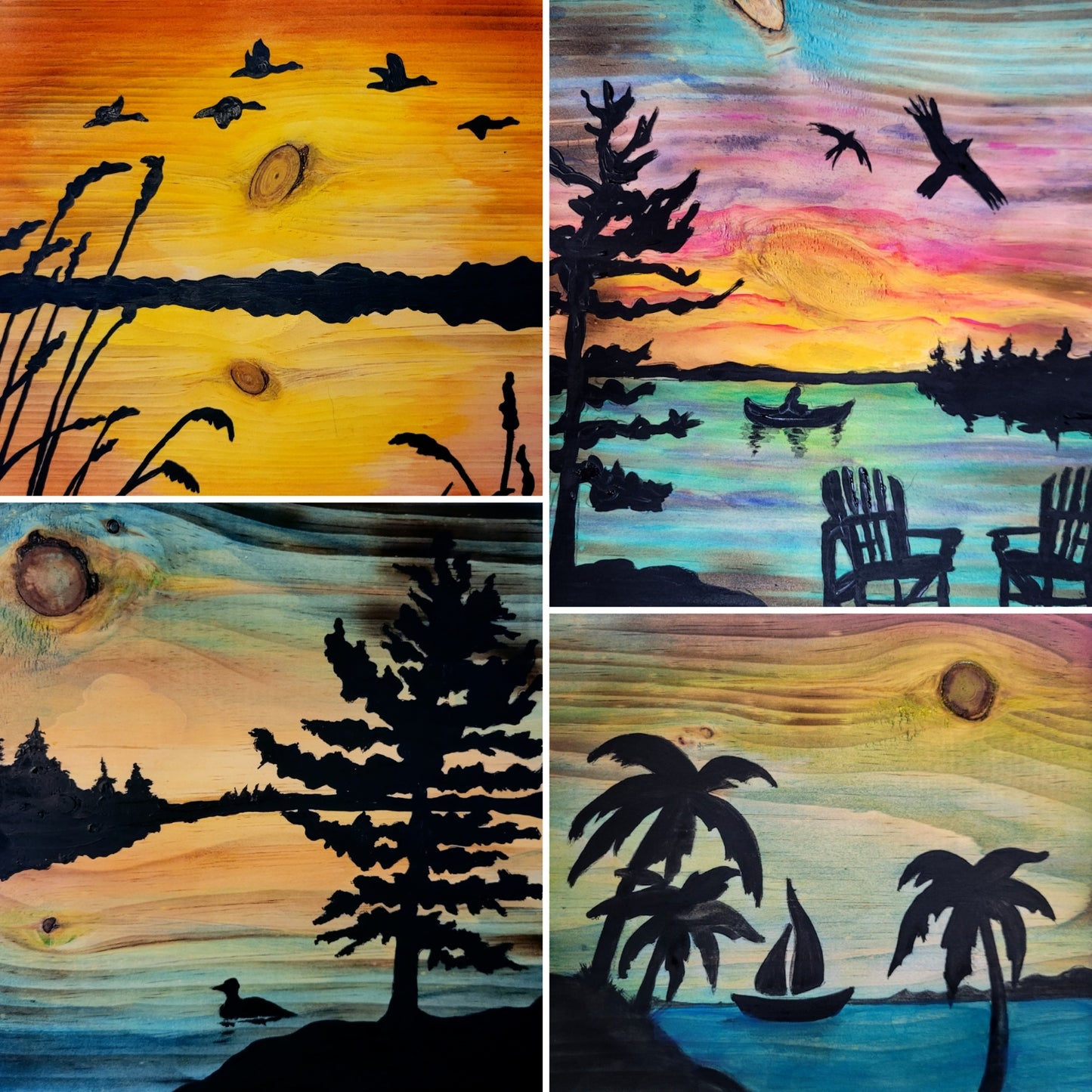 Painting Workshop - Landscape Silhouettes on Wood