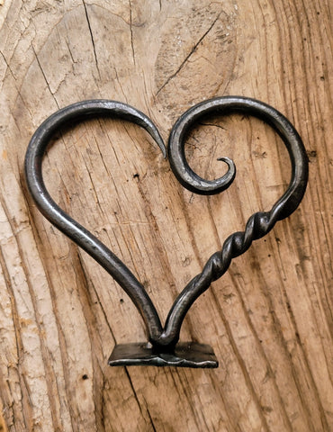 Forged Steel Heart Sculpture