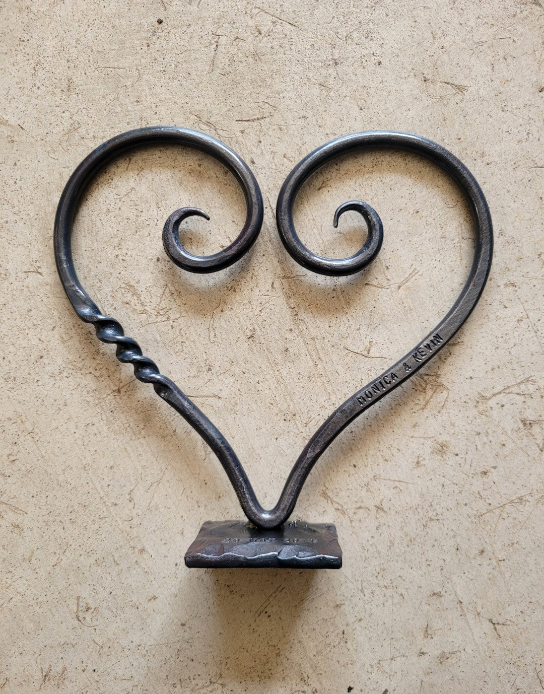 Twisted Steel Heart Sculpture