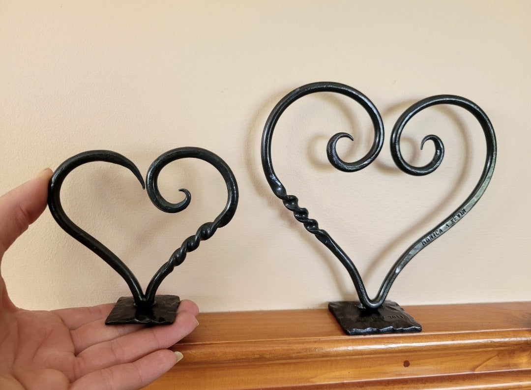 Twisted Steel Heart Sculpture