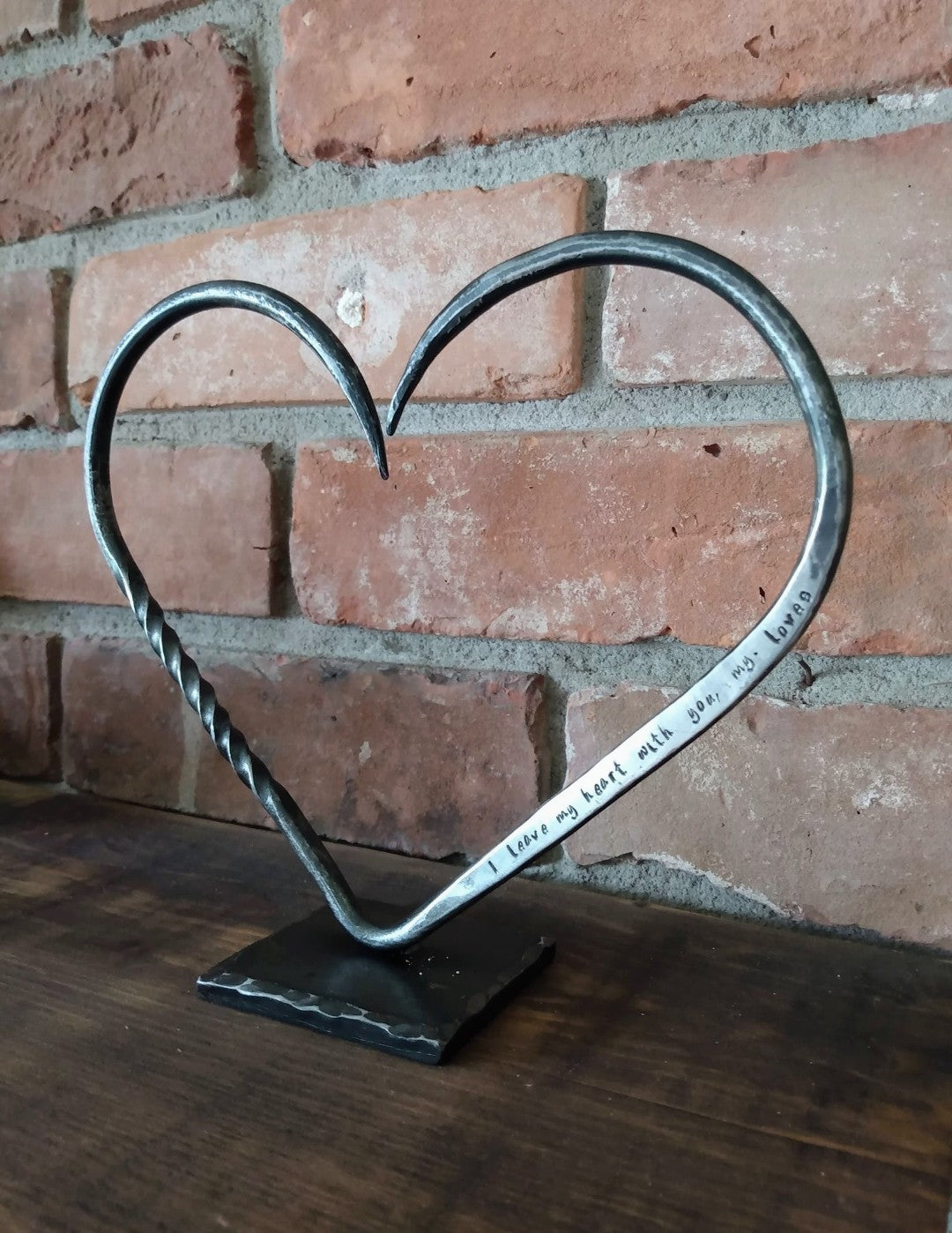 Twisted Steel Heart Sculpture