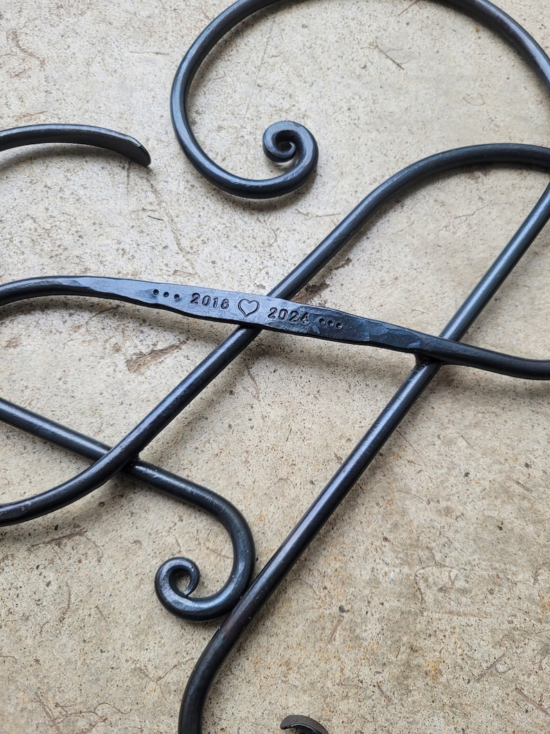 Forged Infinity Heart Wall Sculpture