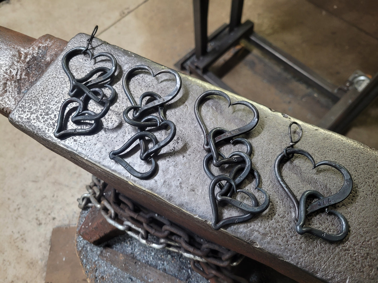 Cascade of Love - Forged Iron Sculpture