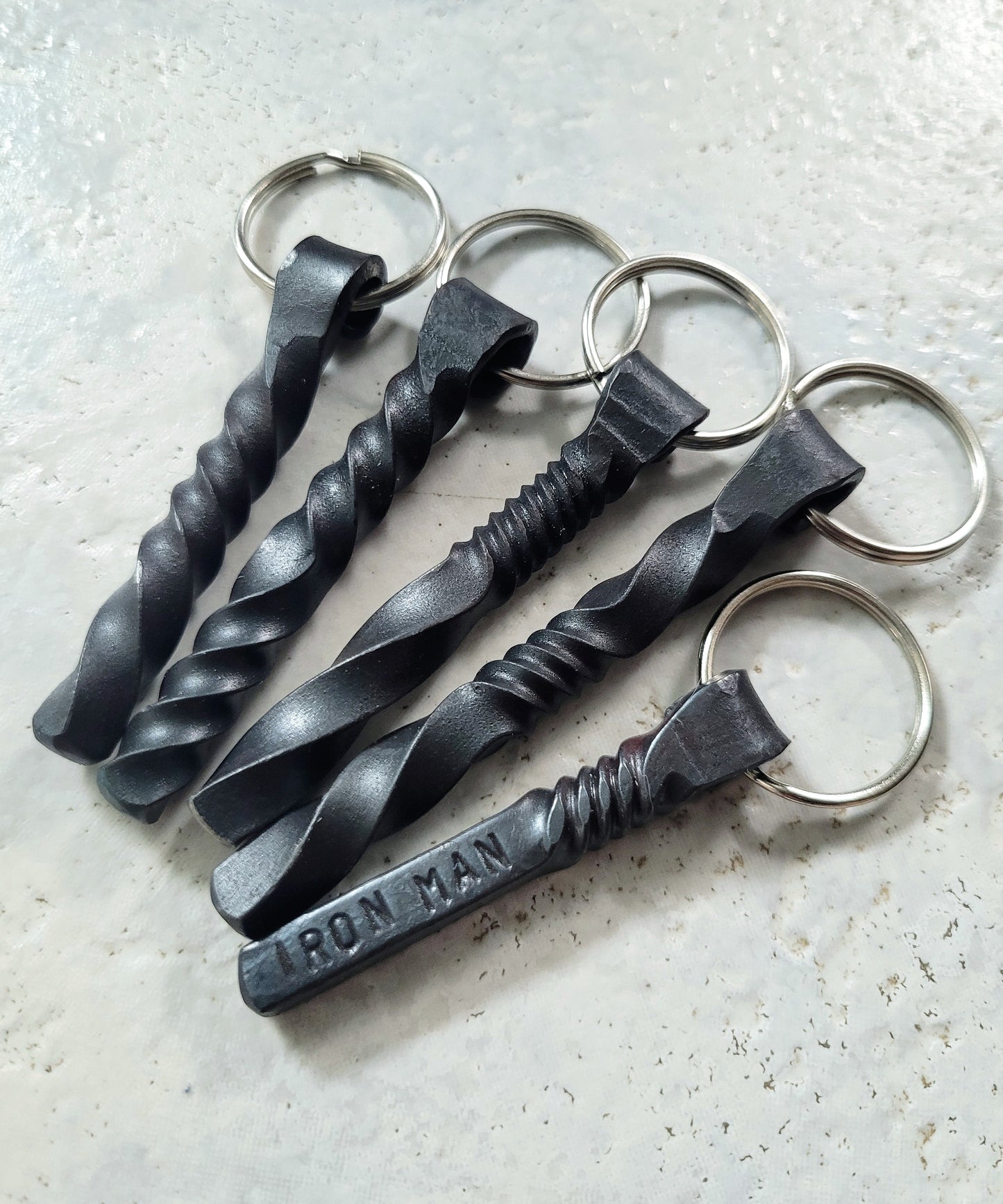 Forge Twisted Iron Keychain