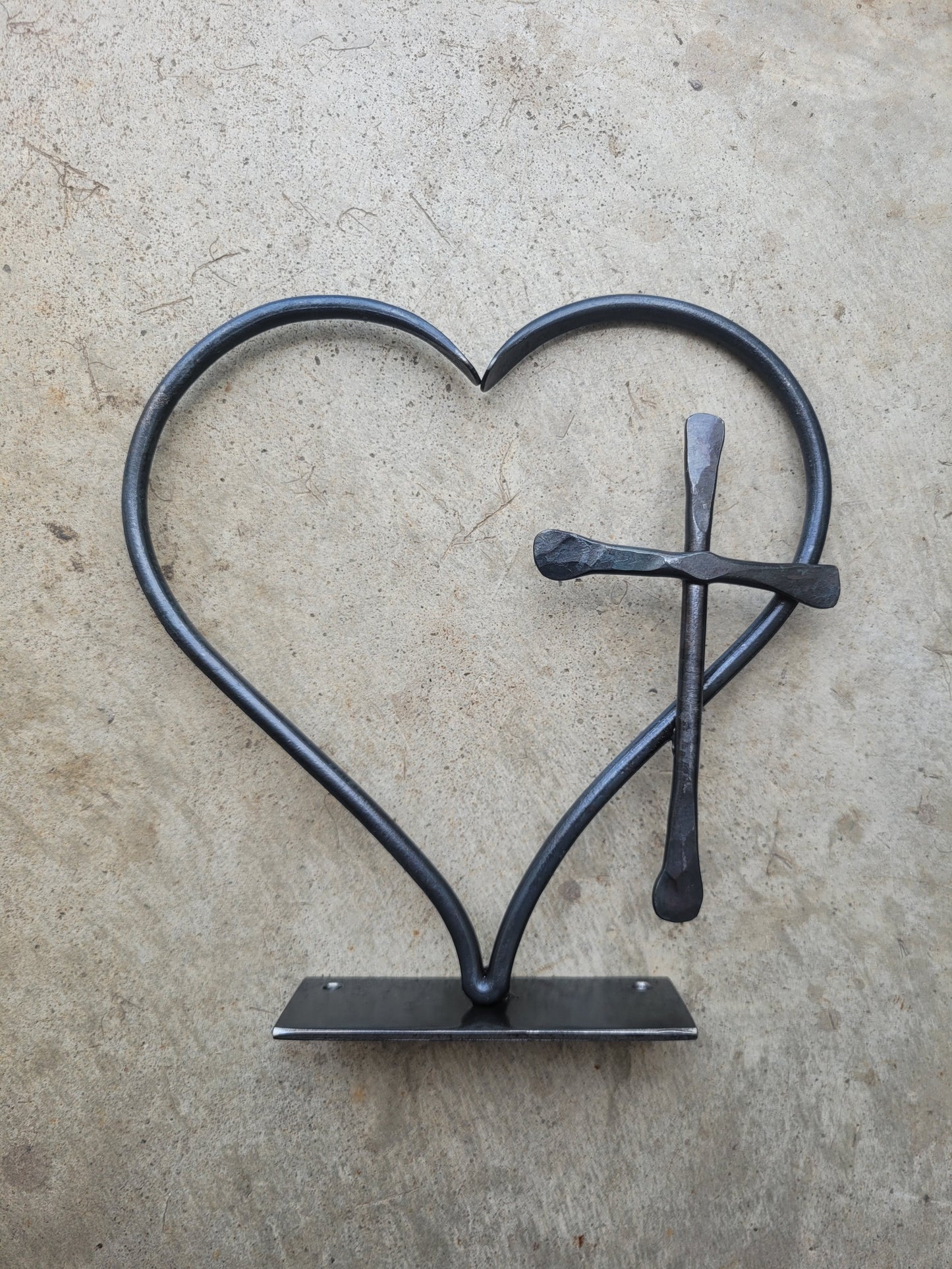 Heart and Cross Sculpture