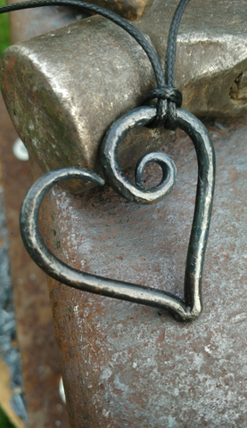 Forged Steel Heart Necklace