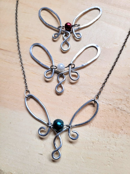 Dragonfly Design Scroll Necklace