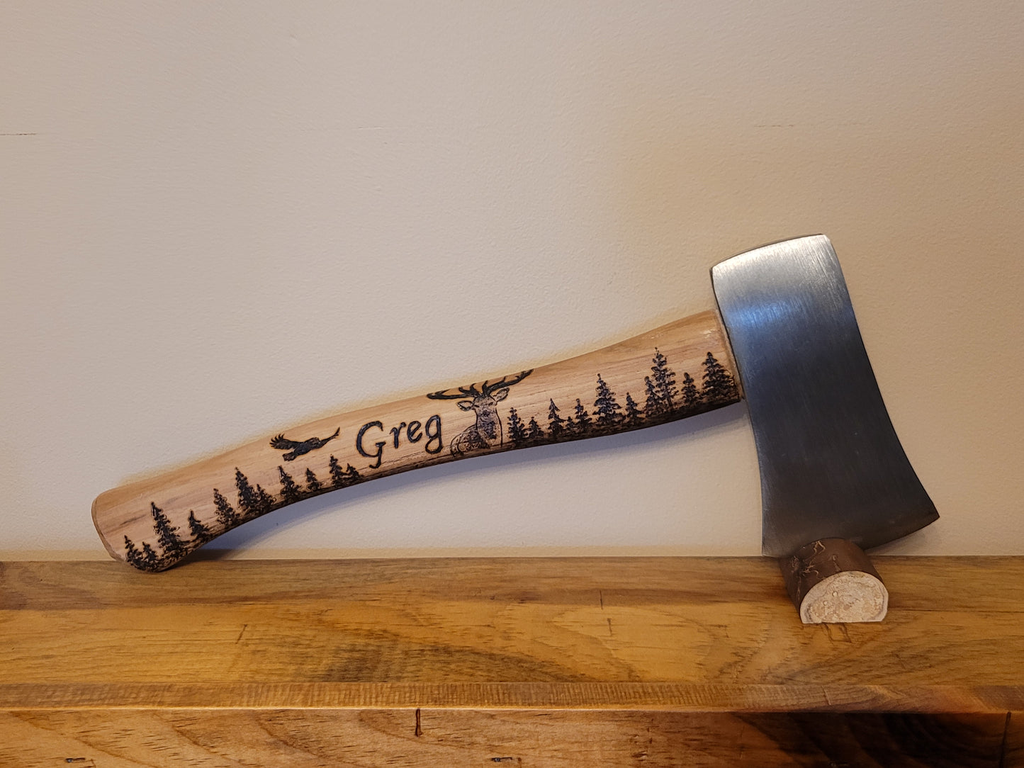 Wilderness Theme Custom Carved Axe