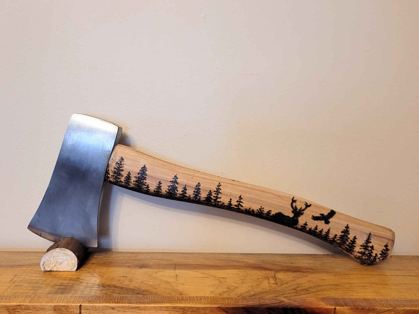 Wilderness Theme Custom Carved Axe